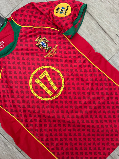 Portugal 2004 Home Retro Soccer Jersey – Cristiano Ronaldo #17 – Euro Final – Red – Men’s