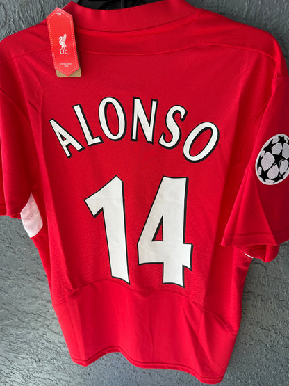 Liverpool Xabi Alonso 2005 Final Red Home Retro Soccer Jersey Men