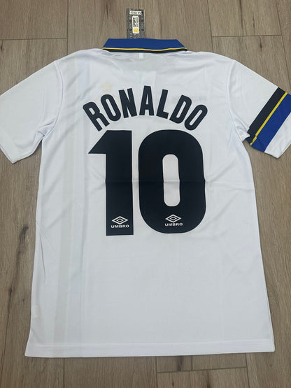 Inter Milan Ronaldo Nazario 1998 Away #10 Soccer Jersey Retro White Men size