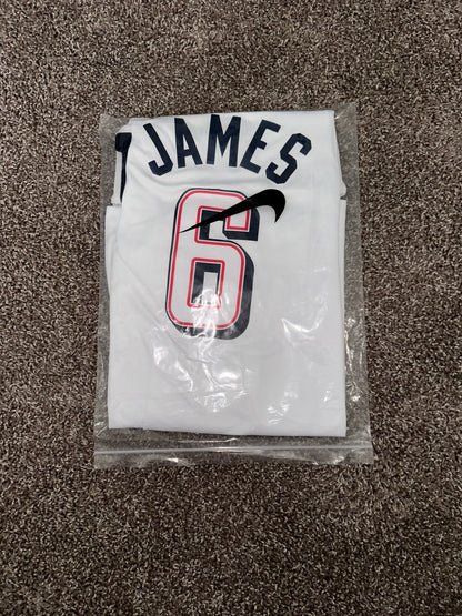 USA LeBron James #6 White Olympic Basketball Jersey Men