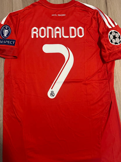 Real Madrid 2011/12 Away UCL Retro Soccer Jersey – Cristiano Ronaldo #7 – Red – Men