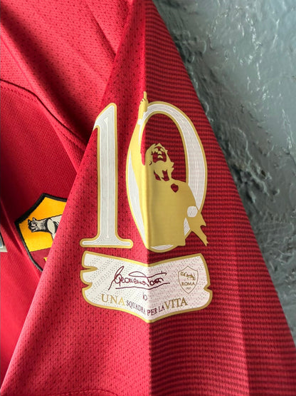 Roma Totti #10 2016/17 Farewell Tribute Home Red Soccer Jersey Men size