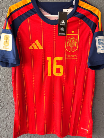 Spain Rodrigo #16 2026 Final Home Red Soccer Jersey Fan Version Men Size