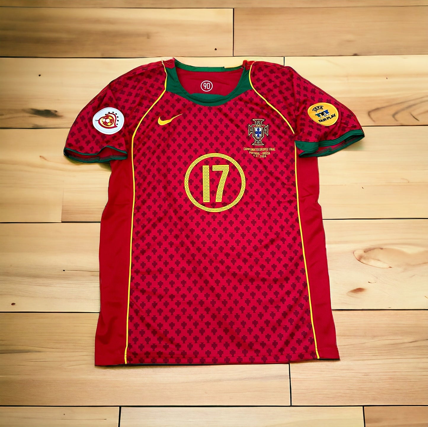 Portugal 2004 Home Retro Soccer Jersey – Cristiano Ronaldo #17 – Euro Final – Red – Men’s