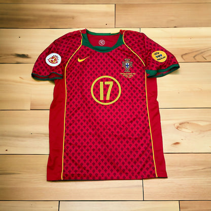 Portugal 2004 Home Retro Soccer Jersey – Cristiano Ronaldo #17 – Euro Final – Red – Men’s