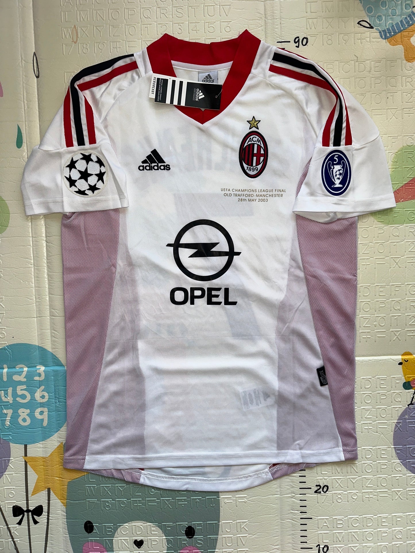 Milan 2003 UCL Final Andriy Shevchenko #7 Away Soccer Jersey White Men Team Size