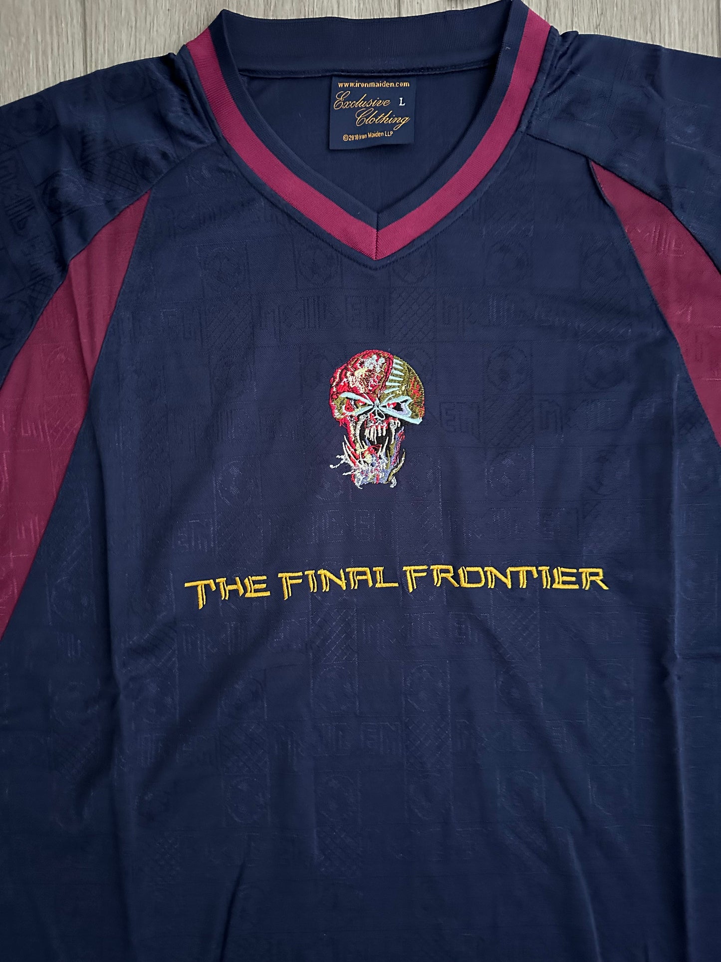 West Ham United 2010 Retro Soccer Jersey – Iron Maiden Edition – Home Red Blue – Men’s