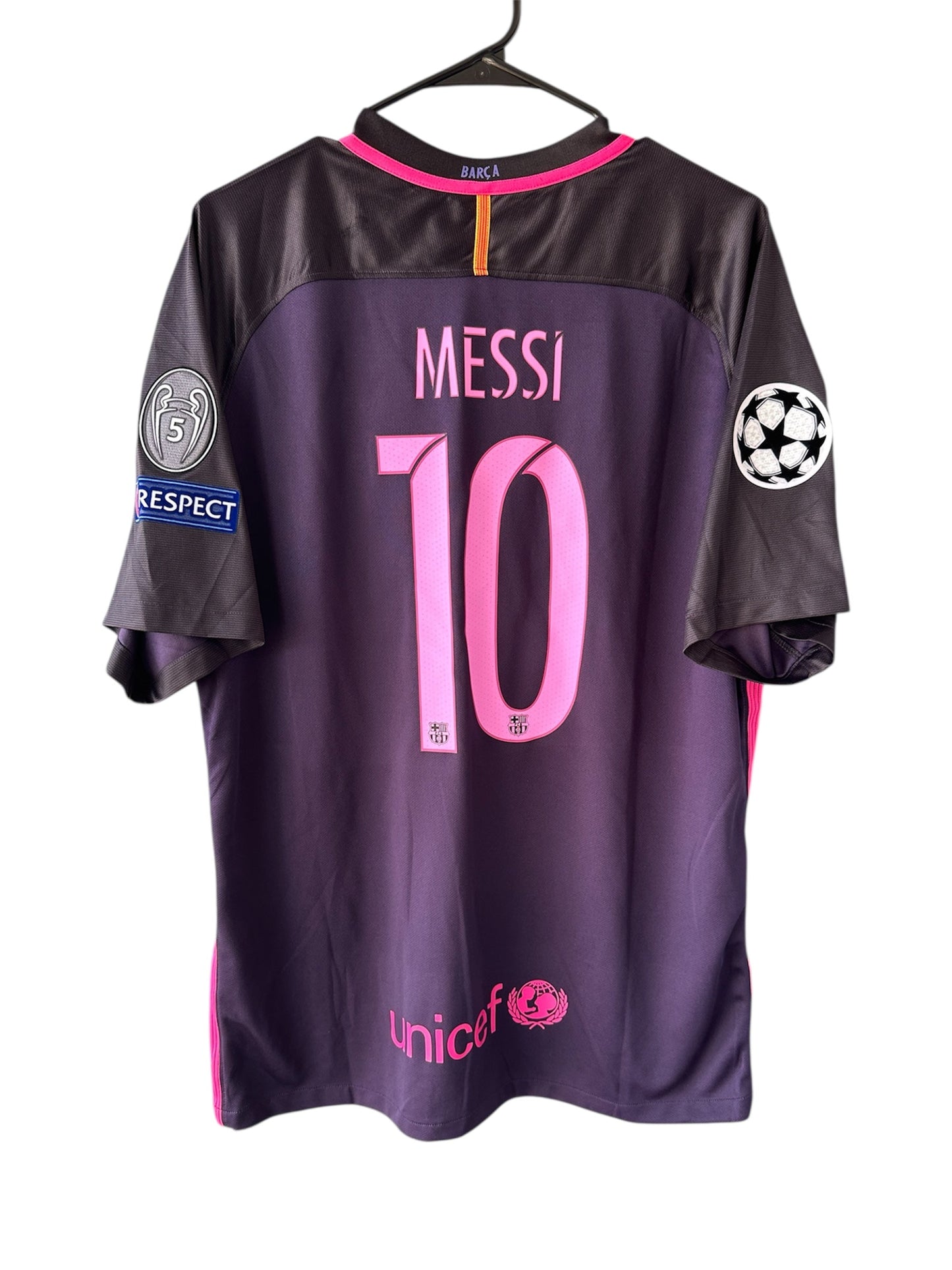 Barcelona Messi Away Purple 2016/17 Soccer Jersey #10 Large size Men shirt
