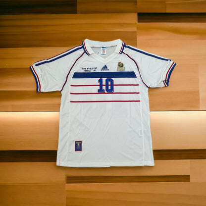 Zidane Zinedine #10 France Away White 1998 Soccer Jersey Regular Men’s size