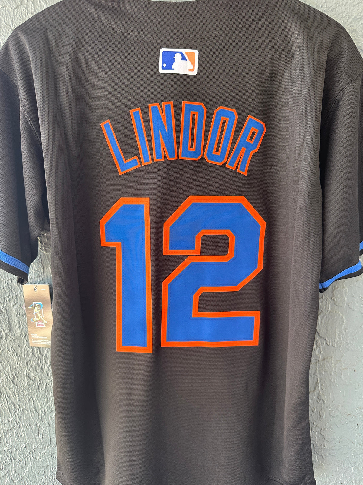 New York Mets Francisco Lindor Baseball Jersey Black Men Size