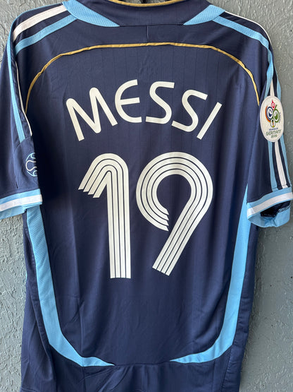 Argentina Lionel Messi #19 2006 World Cup Away Blue Retro Soccer Jersey Men