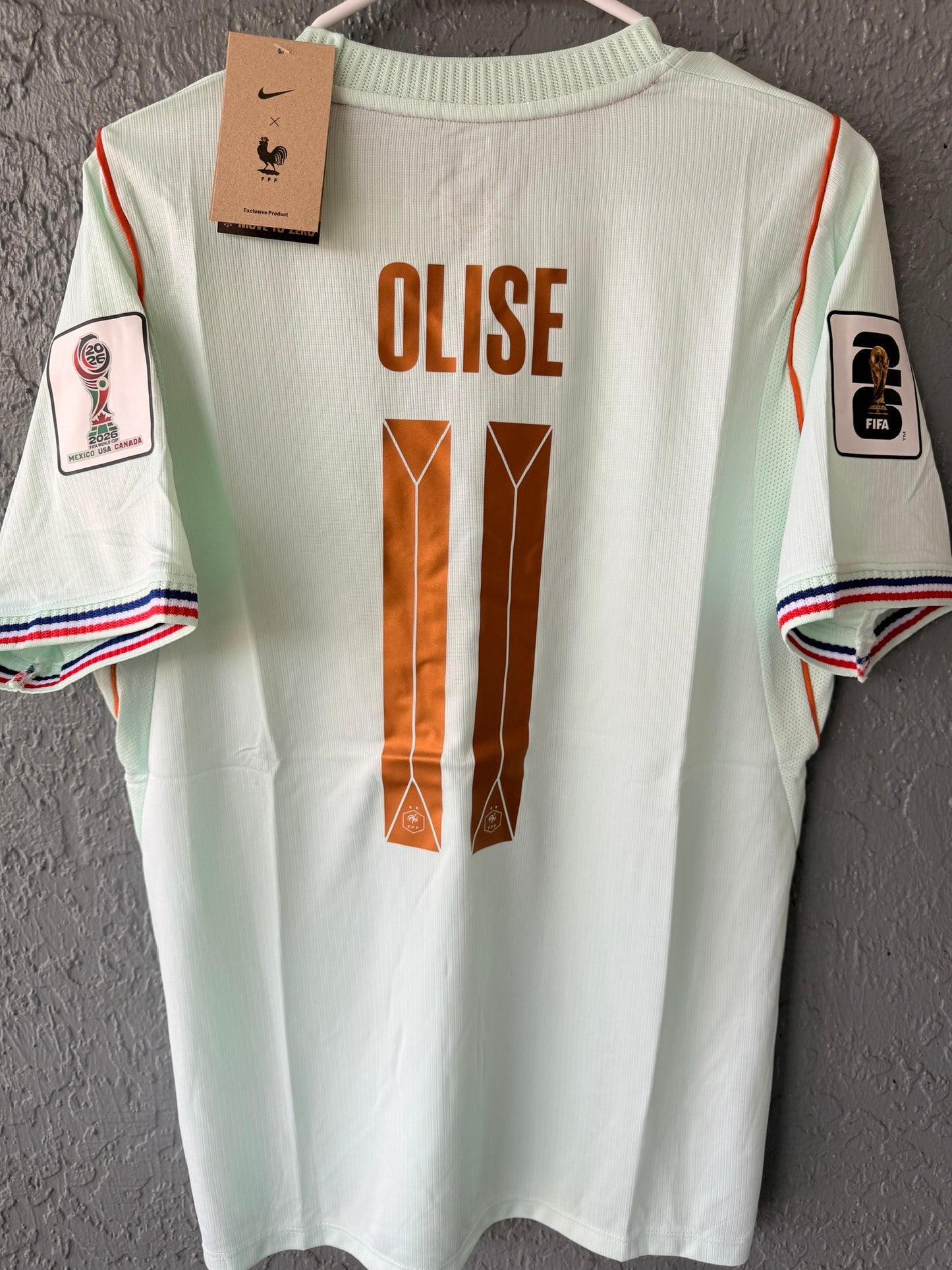France Olise #11 2026 Away Green Soccer Jersey Men