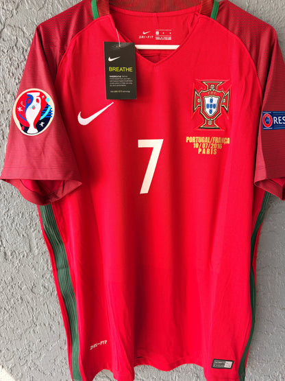 Portugal Cristiano Ronaldo 2016 Euro Final Home Red Soccer Jersey Men