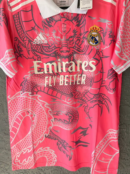 Real Madrid 23/24 Vinicius Jr #7 Dragon Pink Soccer Jersey Men’s Size