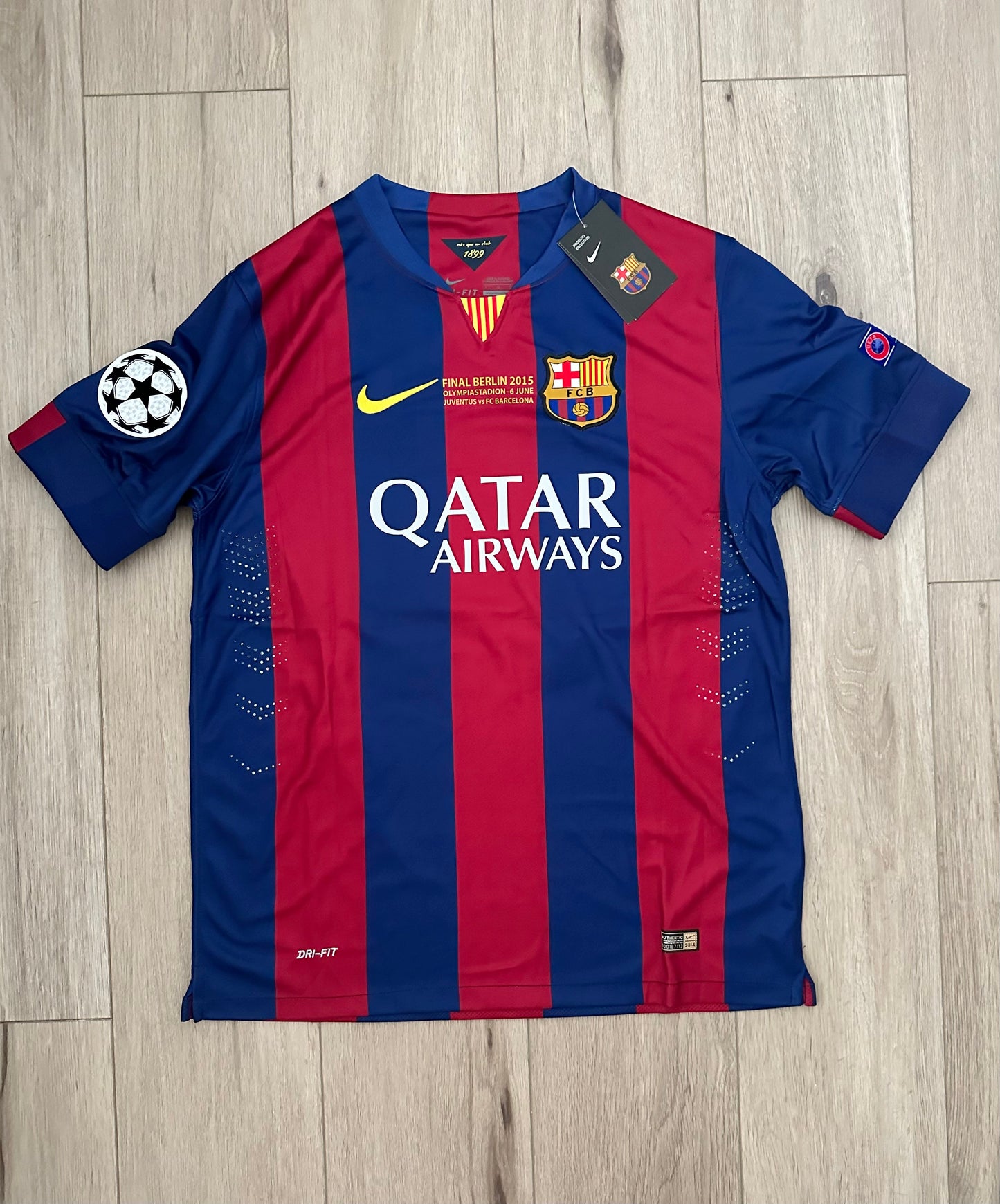 Soccer Jersey Barcelona 2015 Final UEFA Neymar Jr #11  Regular Size Blaugrana