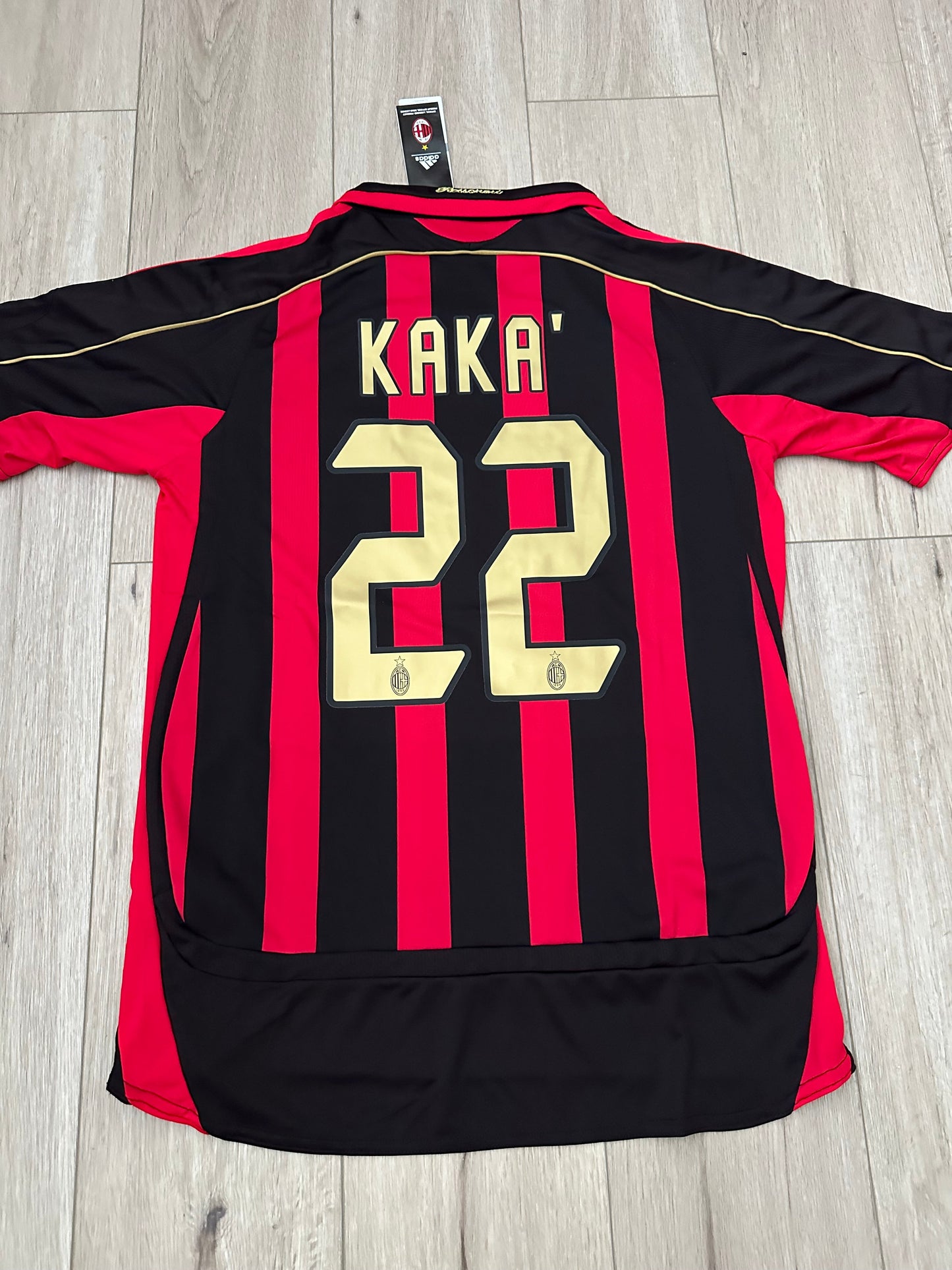 Milan Kaka 22 Retro 06-07 Home Soccer Jersey Home Red Black Men
