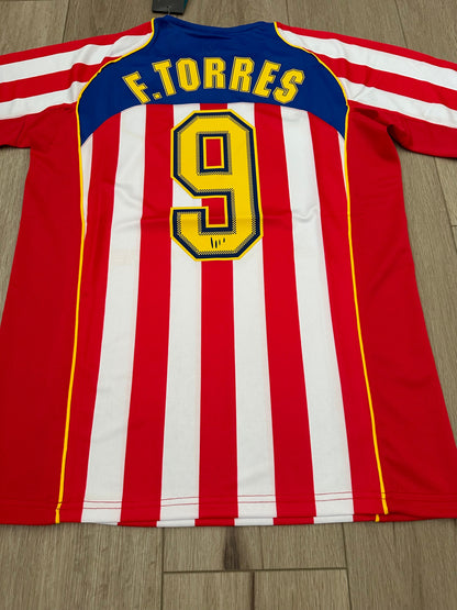 Atletico Madrid 2004/05 Home Retro Soccer Jersey – Fernando Torres #9 – Spider Man – Men’s