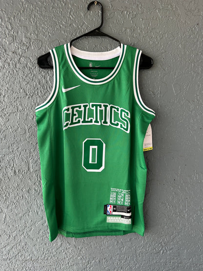 Boston Jayson Tatum #0 Green Retro Basketball Jersey Men
