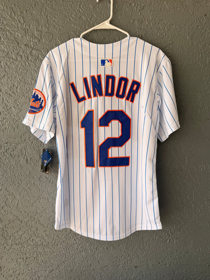 New York Mets Francisco Lindor Baseball Jersey Home White Men Size
