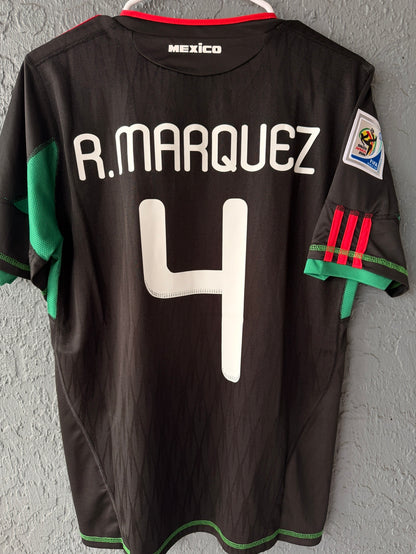 Mexico Rafael Marquez #4 2010 Away Black Retro Soccer Jersey Men