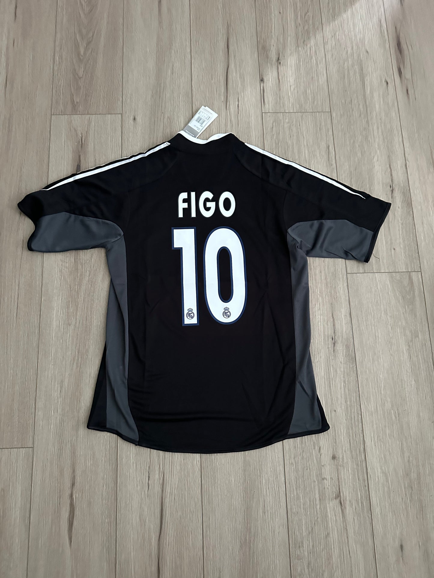 Real Madrid Luis Figo #10 2004/05 Black Away Retro Soccer Jersey Men