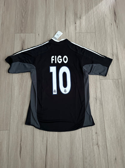 Real Madrid Luis Figo #10 2004/05 Black Away Retro Soccer Jersey Men