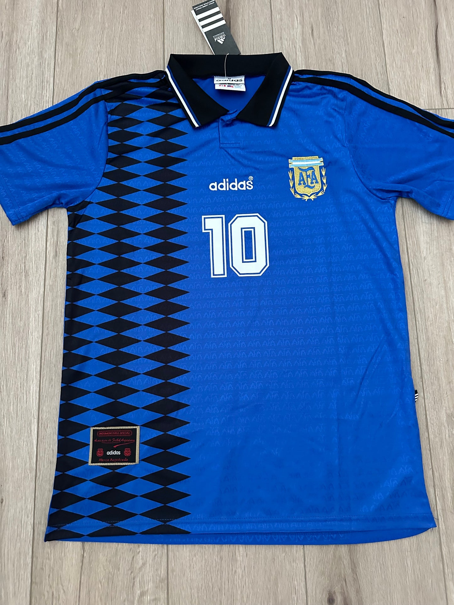 Argentina 1994 Away Retro Soccer Jersey Diego Maradona #10 Men’s Blue