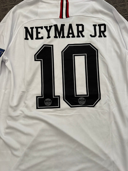 PSG Neymar Jr #10 2018/19 Away White Long Sleeve Soccer Jersey Men