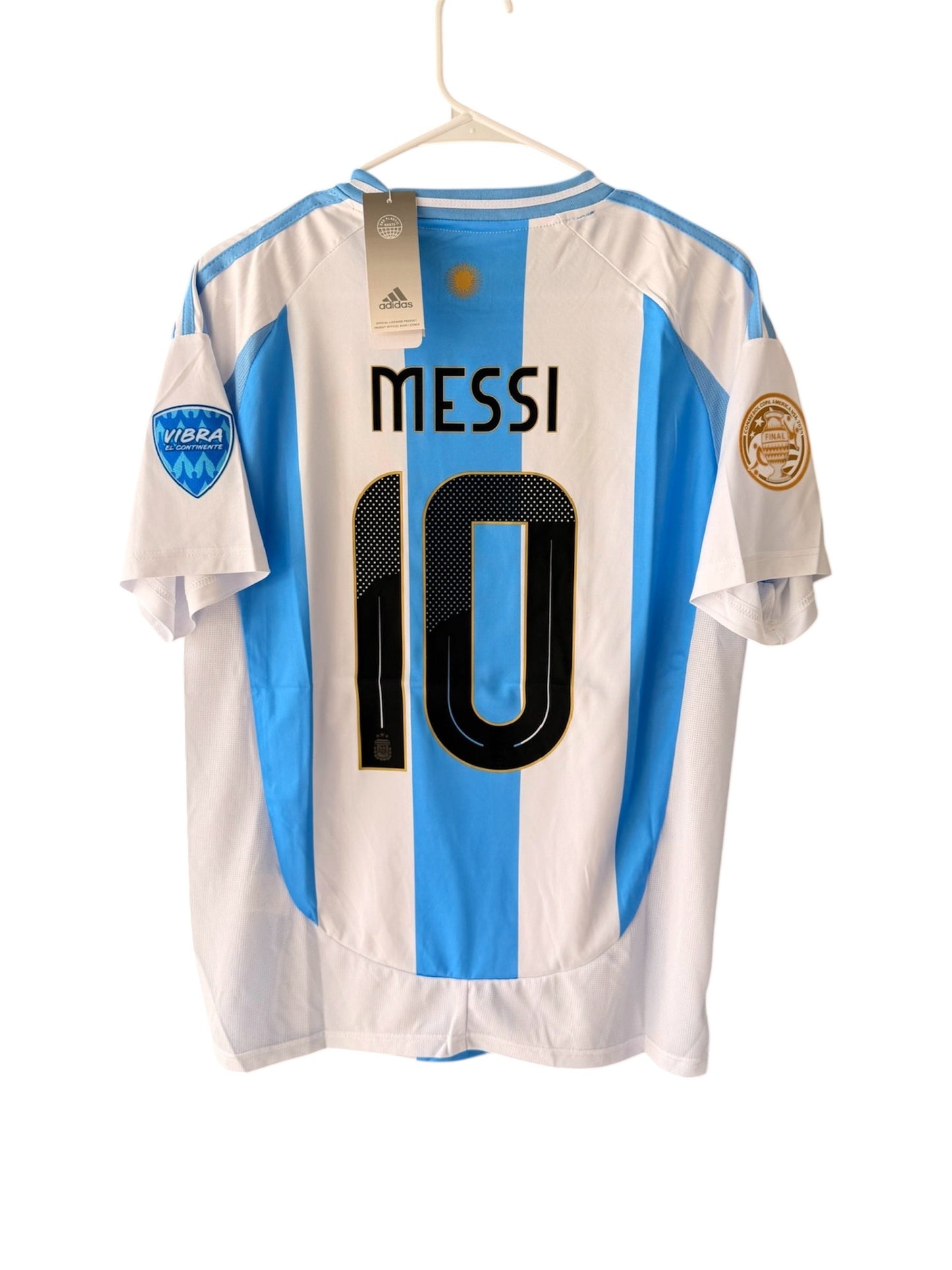 Argentina Lionel Messi #10 2024 Final Cup Home Blue Soccer Jersey Men Size