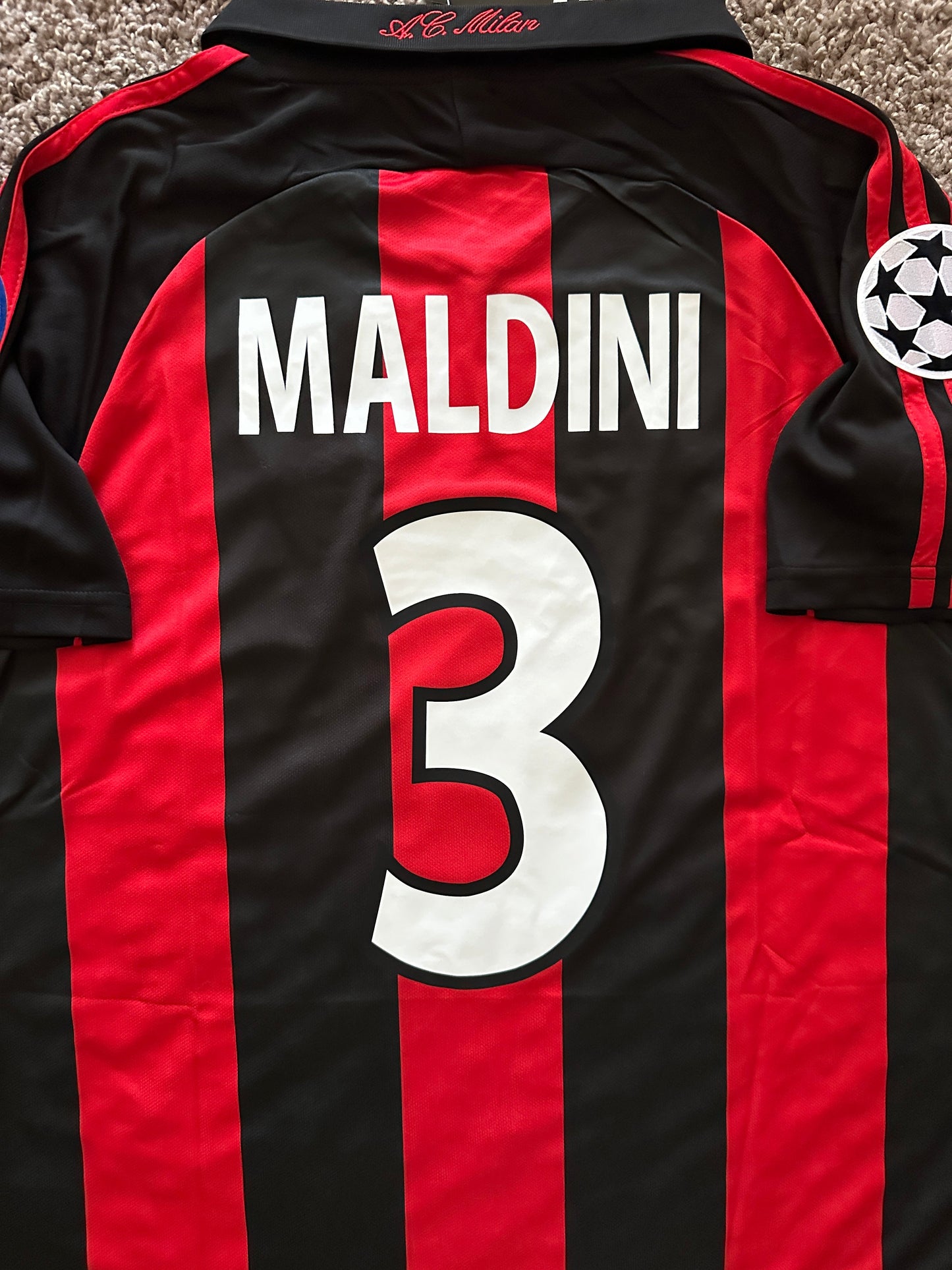 Milan 2000/01 Soccer Jersey Paolo Maldini Retro Men Size