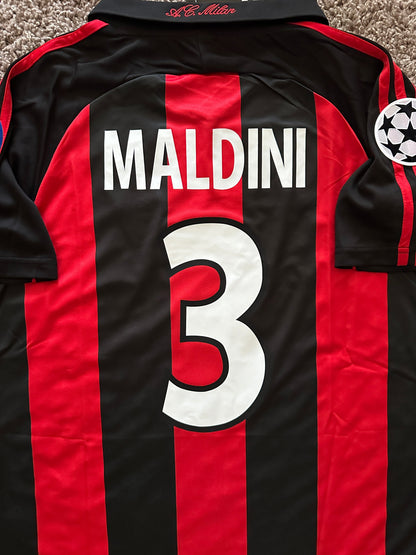 Milan 2000/01 Soccer Jersey Paolo Maldini Retro Men Size