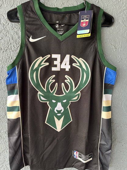 Milwaukee Giannis Antetokounmpo #34 Black Statement Basketball Jersey Men