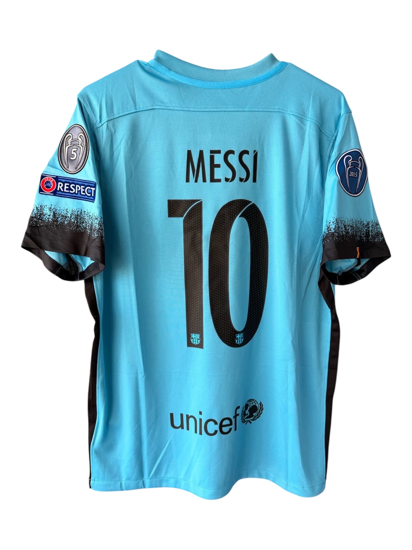 Barcelona Messi #10 2015/16 Away Blue Retro Soccer Jersey Men