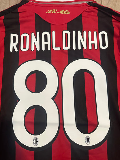 Milan Retro Jersey 09/10 Home Long Sleeve – Ronaldinho #80 – Men’s