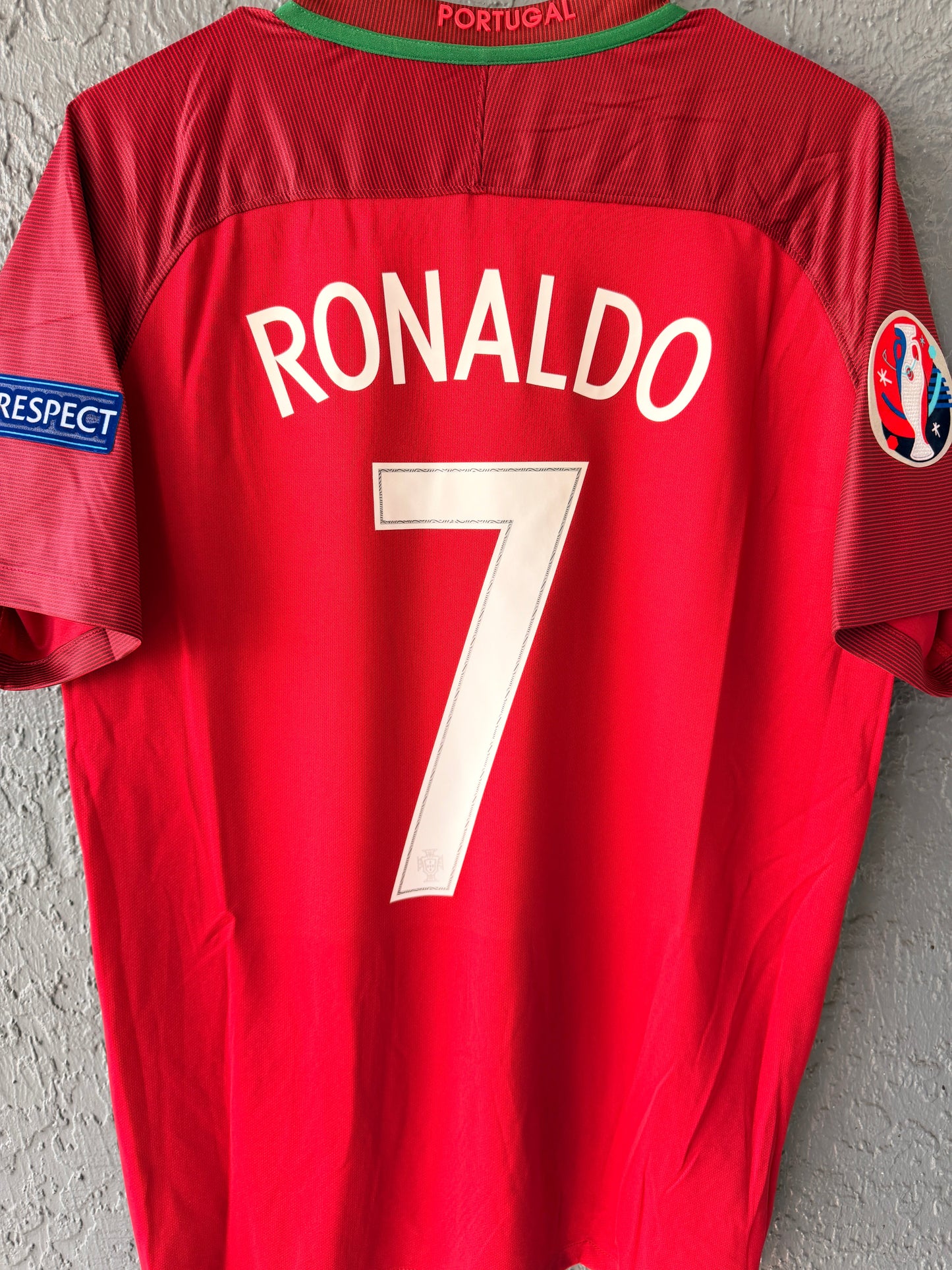 Portugal Cristiano Ronaldo 2016 Euro Final Home Red Soccer Jersey Men