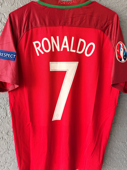 Portugal Cristiano Ronaldo 2016 Euro Final Home Red Soccer Jersey Men