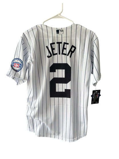New York Yankees Derek Jeter #2 White Player Version Baseball Jersey Men