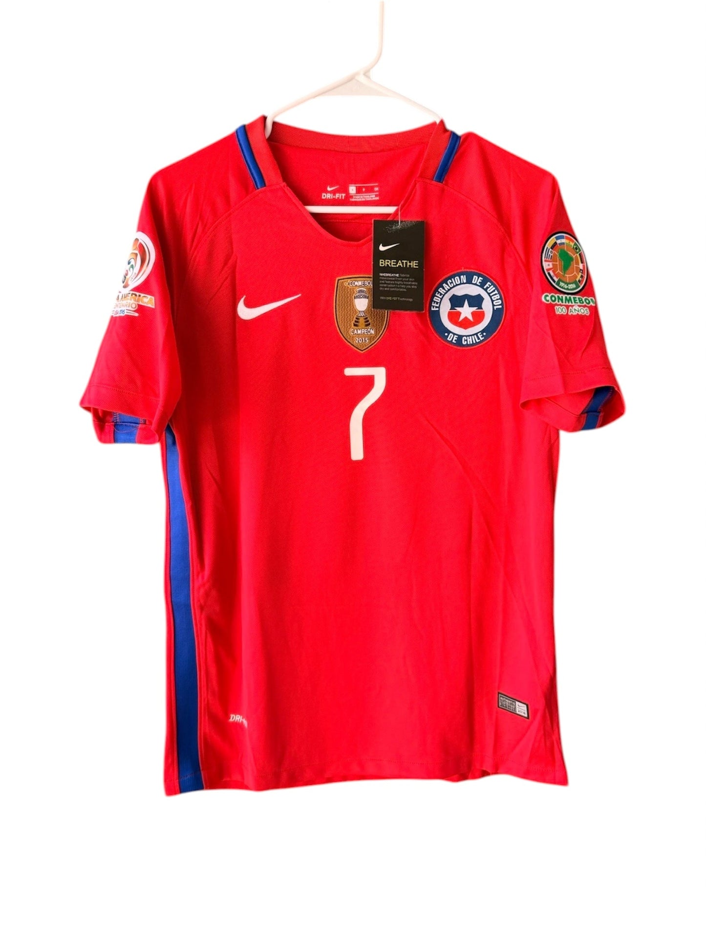 Chile Soccer Jersey 2016 Final Home Red – Alexis Sanchez – Men’s