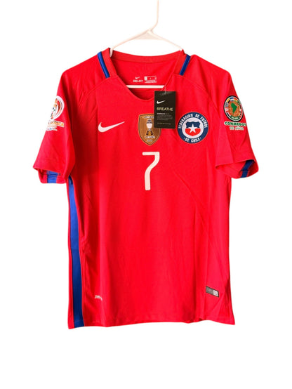 Chile Soccer Jersey 2016 Final Home Red – Alexis Sanchez – Men’s