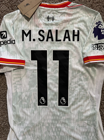 Liverpool Mohamed Salah #11 2024/25 Away White Soccer Jersey Men Size S Deal