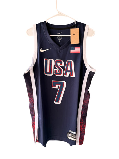 USA Basketball Kevin Durant #7 2024 Olympic Blue Jersey Men