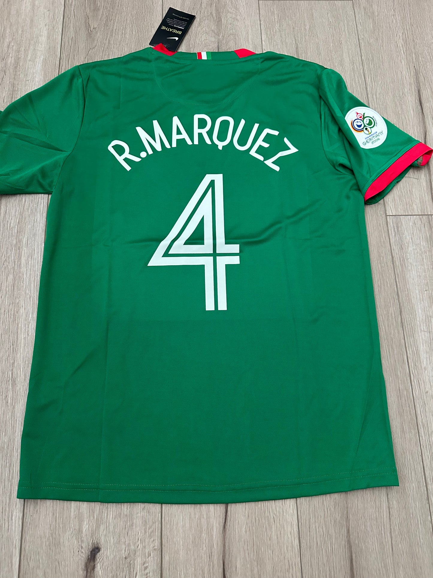 Mexico 2006 FWC Rafael Marquez 4 Retro Soccer Jersey Green Home Men’s Size Shirt