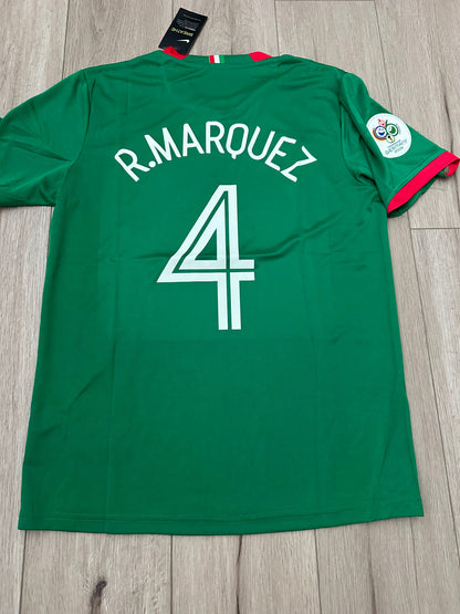 Mexico 2006 FWC Rafael Marquez 4 Retro Soccer Jersey Green Home Men’s Size Shirt
