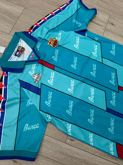 Barcelona 1996/97 Away Retro Soccer Jersey – Luis Enrique #21 – Blue – Men
