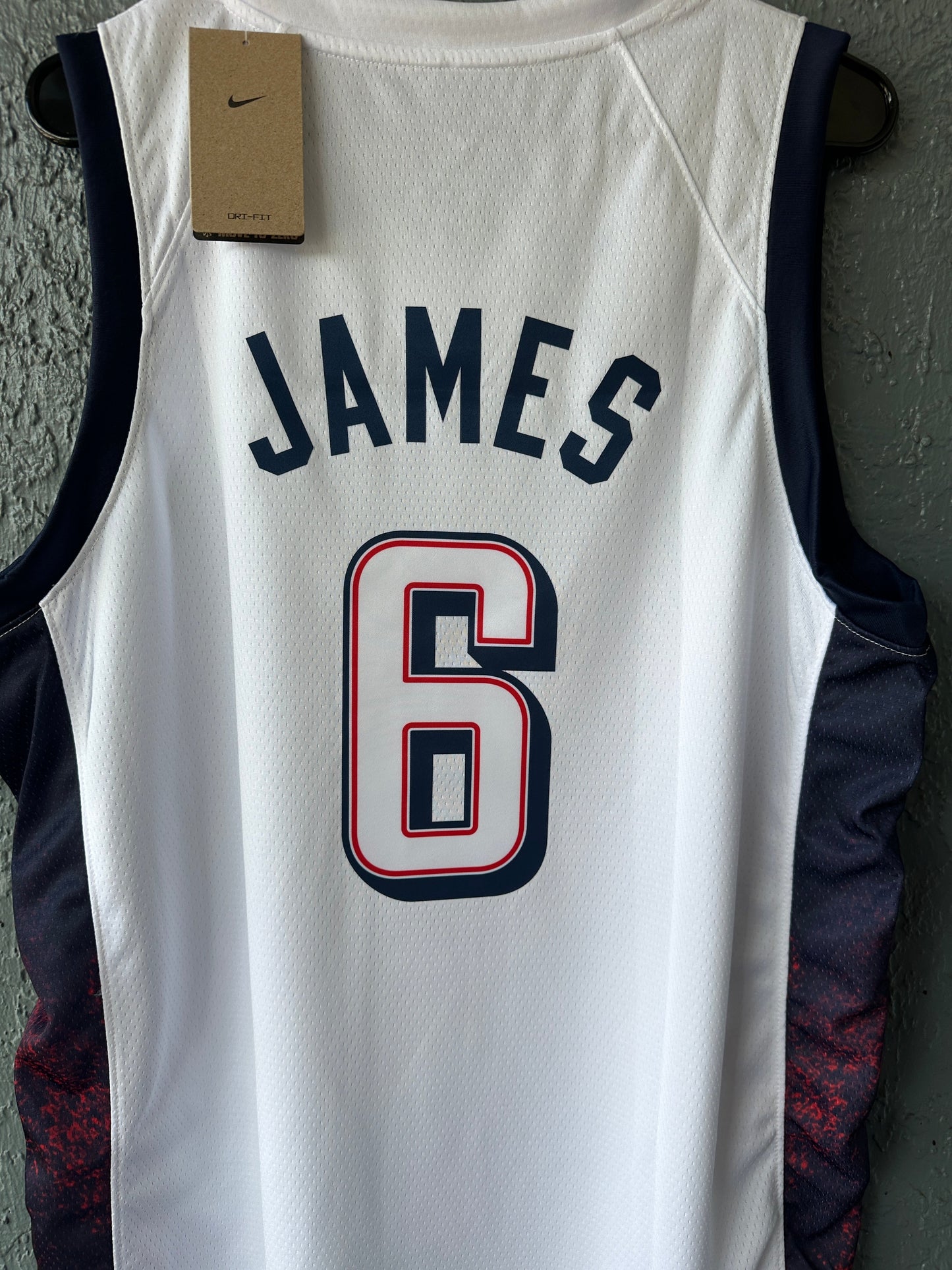 USA LeBron James #6 White Olympic Basketball Jersey Men