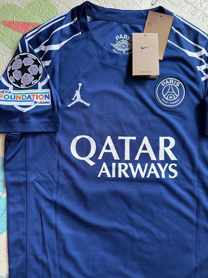 PSG Dembele #10 Third Blue 2024/25 Soccer Jersey UCL Men Size