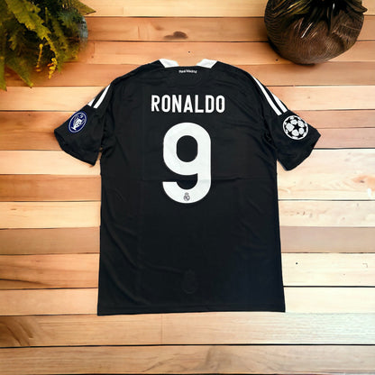 Real Madrid 2010 Away Retro Soccer Jersey – Cristiano Ronaldo #9 – Black – Men’s