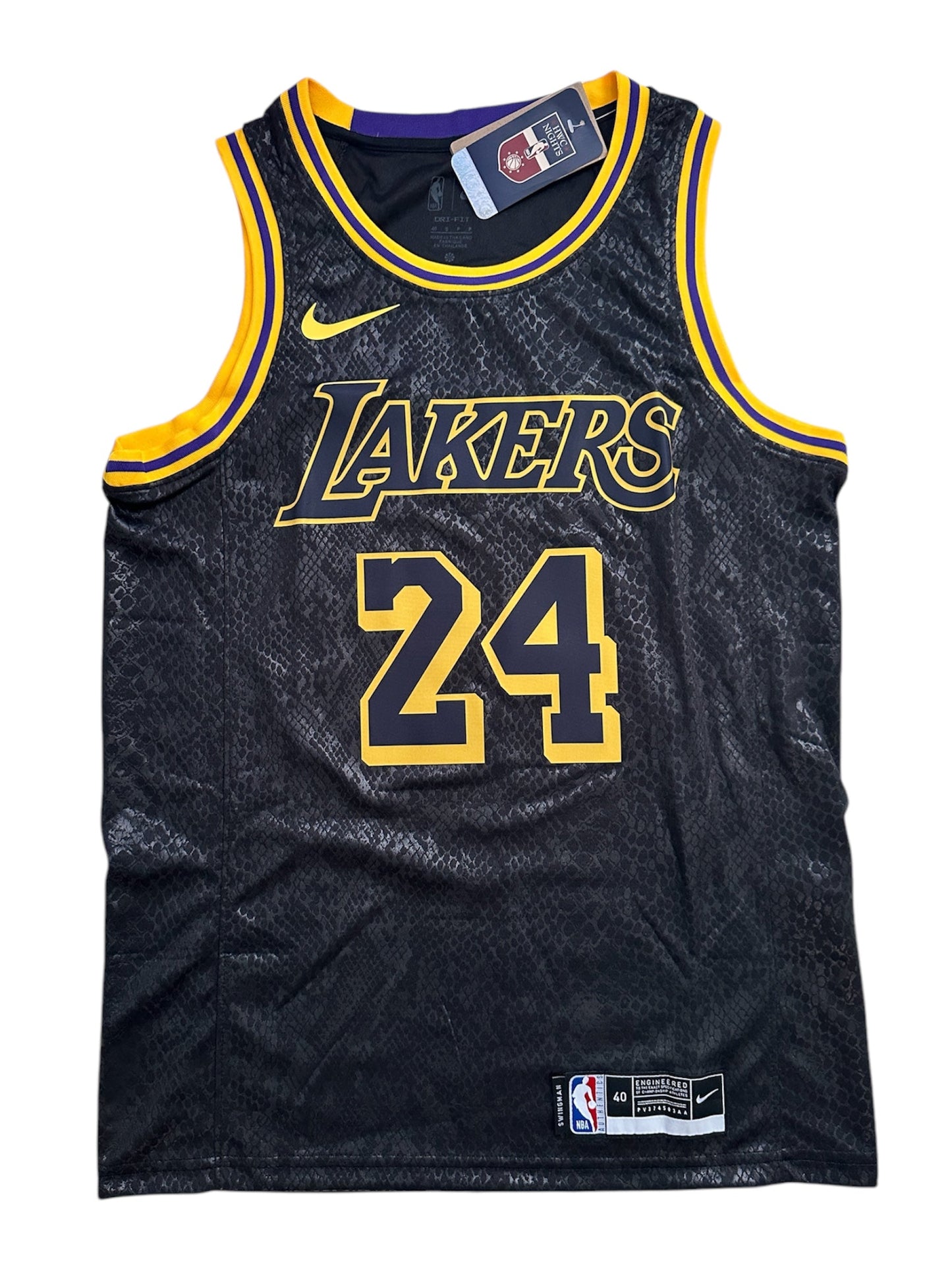 Los Angeles Kobe Bryant #24 Black Gold Basketball Jersey Men Size