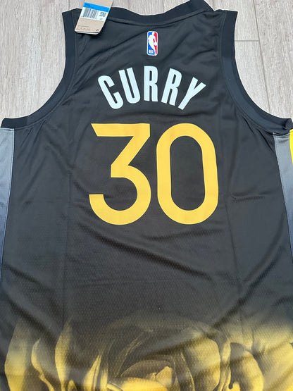 Warriors Stephen Curry #30 City Edition Basketball Jersey Men Size
