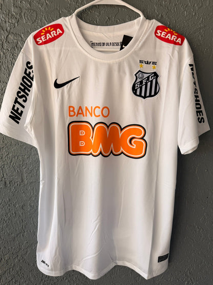 Santos Neymar Jr #11 2011/12 Home White Retro Soccer Jersey Men